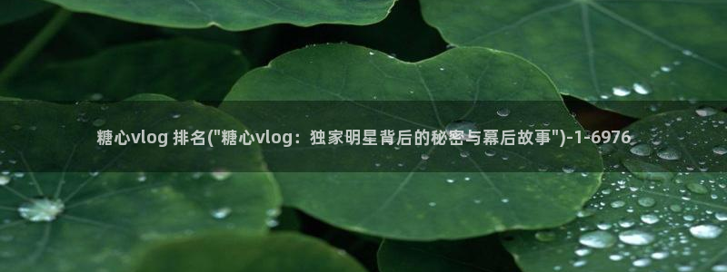 甜蜜惩罚糖心vlog:糖心vlog 排名